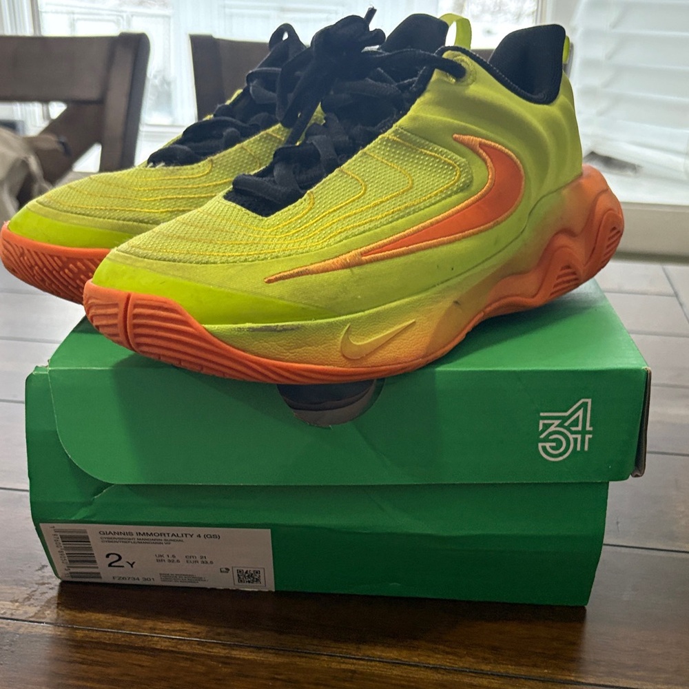 Nike Kids Sneakers - Neon Yellow and Bright Orange